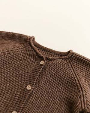 Hvid Cardigan Merinowolle Inga Mocha – Rückansicht