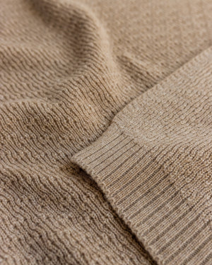 Hvid Babydecke Dora Sand – Strickmuster Nahaufnahme
