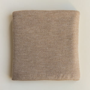 Hvid Babydecke Felix Sand aus Merinowolle