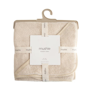Mushie Cape de bain à capuche | Fog