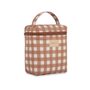 Nobodinoz Kühltasche Hyde Park Terracotta Checks Kinder Lunch Tasche isoliert