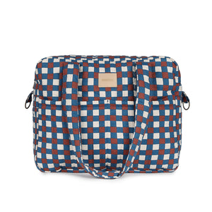 Nobodinoz Kinderwagentasche Hyde Park | Blau-Rot Mosaik