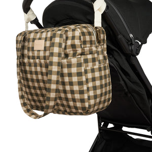 Nobodinoz Sac à langer imperméable Hyde Park | Vichy vert