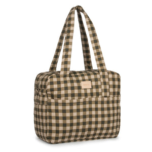 Nobodinoz Sac à langer imperméable Hyde Park | Vichy vert
