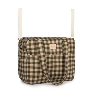 Nobodinoz Sac à langer imperméable Hyde Park | Vichy vert