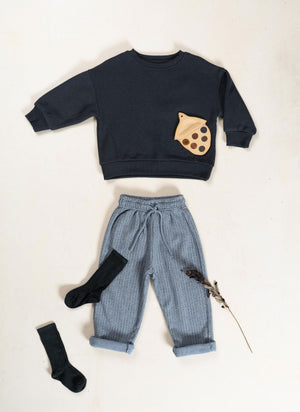 PLAY UP Pullover Grafite – nachhaltige Kinderbekleidung
