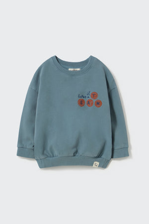 Cozmo Pullover Blue – Kinderbekleidung aus 94% Bio-Baumwolle, 6% Elasthan | lilya.ch