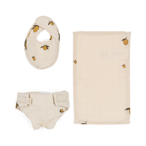 Kit de soin pour poupée Konges Sløjd "Doll Nursery Set Lemon"