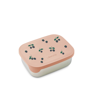 Liewood Kinder Lunchbox Arthur Berry Pale Tuscany – Lunchbox "Arthur" von Liewood aus rostfreiem Edelstahl mit bedrucktem Deckel aus BPA-freiem Silikon.