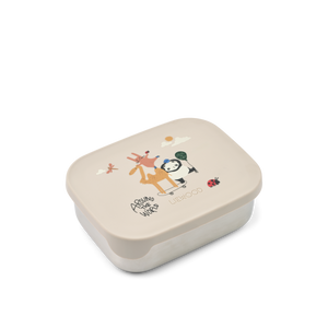 Liewood Kinder Lunchbox Arthur Around the world / Sandy – Lunchbox "Arthur" von Liewood aus rostfreiem Edelstahl mit bedrucktem Deckel aus BPA-freiem Silikon.