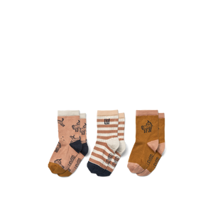 Liewood Socken Silas Unicorn / Pale Tuscany Mix 3er-Pack – 2 Stück pro Packung - Mit 2 verschiedenen süssen Prints - Perfektes Geburtstagsgeschenk - Waschanleitung: Bei 40 Grad waschbar - Elastisch und angenehm zu tragen