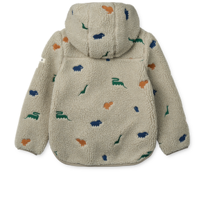 Liewood Jacke Mara Pile Dinosaur / Mist Embroidery – Rückansicht