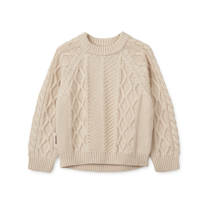 Liewood Strickpullover Callio Sandy / Melange – Wunderschöner Strickpullover "Callio" von Liewood, a us weicher Woll-Baumwollmischung mit schönem Zopfstrick Muster.