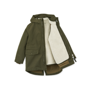 Liewood Winterjacke Timber Army Brown Multi Mix – Materialdetail