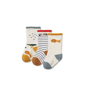 Liewood Baby-Socken Eloy Safari / Sandy Mix – 2 Stück pro Packung - Mit 2 verschiedenen süssen Prints - Perfektes Geburtstagsgeschenk - Waschanleitung: Bei 40 Grad waschbar - Elastisch und angenehm zu tragen