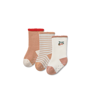 Liewood Baby-Socken Eloy Peach / Sandy Mix – 2 Stück pro Packung - Mit 2 verschiedenen süssen Prints - Perfektes Geburtstagsgeschenk - Waschanleitung: Bei 40 Grad waschbar - Elastisch und angenehm zu tragen