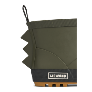 Liewood Thermo Regenstiefel 'Jesse Dino' Army Brown – getragen