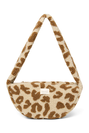 Studio Noos Mini Crossbody Bag aus Teddy-Stoff im Leopard-Design