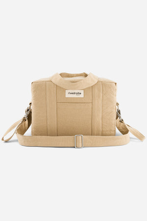 „Mini Darcy Wickeltasche von Rive Droite – Beige Sand, Anti-Wickeltasche im kompakten Design“