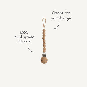 Mushie Pacifier Clip | Hera Faux Wood