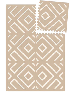 eeveve Spielmatte „Modern Blocks“ in Desert Sand – stilvolle, gepolsterte Puzzlematte mit modernem Design, gefertigt aus hochwertigem, ungiftigem EVA-Schaum.