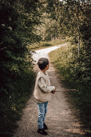 Alwero Gilet en Laine Bio pour Enfant | Marron Sable