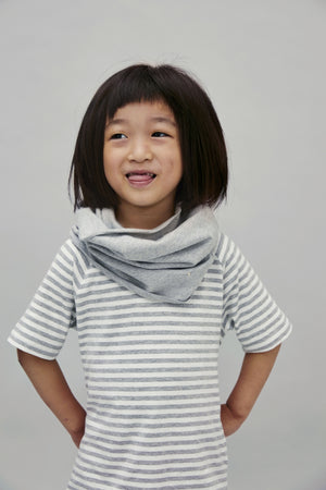 T-shirt col rond Gray Label Gris chiné-Blanc cassé