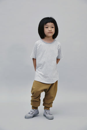 T-shirt col rond Gray Label Gris chiné-Blanc cassé