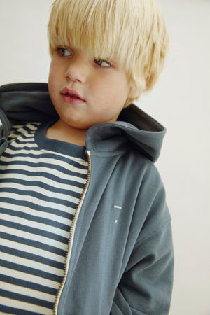 Gray Label Kapuzen-Cardigan mit Reissverschluss | Blue Grey