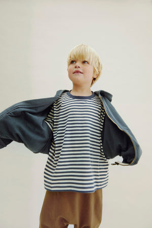Gray Label Kapuzen-Cardigan mit Reissverschluss | Blue Grey
