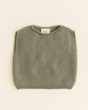 Hvid Strick-Weste Baby Harvey Artichoke aus Merinowolle – vielseitiger Merinowoll-Allrounder für jeden Tag.