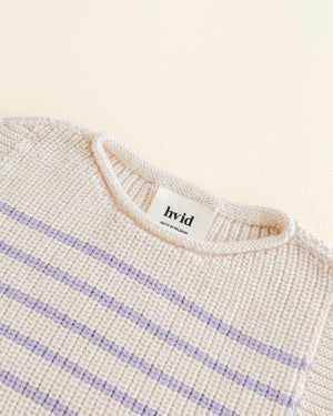 Hvid Strick-Weste Baby Harvey Cream / Lilac – Detailansicht