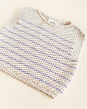 Hvid Strick-Weste Baby Harvey Cream / Lilac – Rückansicht