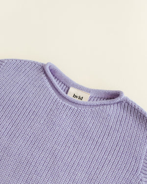 Hvid Kinder Strick-Weste Harvey Lilac – Detailansicht