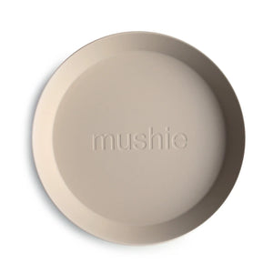 Mushie Kinderteller rund 2er Set Vanilla aus BPA-freiem Kunststoff