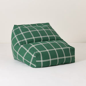 Nobodinoz Sitzsack-Sessel Vibes 68x60x40 | Grün-Weiss Fensterkaro