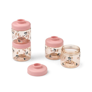 Liewood Dominique Tritan Snackboxen 100 ml 4er-Set Cherry heart / Rosey – Praktisches Snackboxen-Set von Liewood für Eltern, die Babyportionen vorbereiten und bequem mitnehmen möchten.