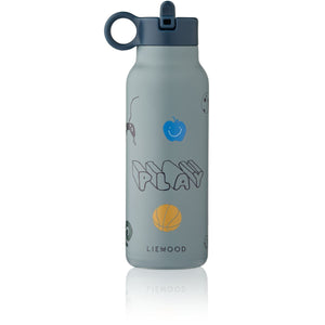 Liewood Falk Trinkflasche 350 ml Play / Dusty Peppermint – Diese isolierte Trinkflasche von Liewood ist ideal für Kinder und hält Getränke unterwegs zuverlässig warm oder kalt.