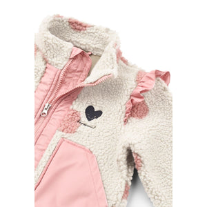 Liewood Noam Fleecejacke mit Rüschen Spot dot Sandy / Rose blush mix – Rückansicht