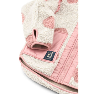 Liewood Noam Fleecejacke mit Rüschen Spot dot Sandy / Rose blush mix – Materialdetail