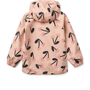 Liewood Pedia Regenanzug mega cherry heart/ Rosey mix – Verschluss-Detail