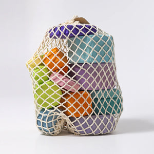 Grimm's 16 Building Blocks | Colorful Tree Discs