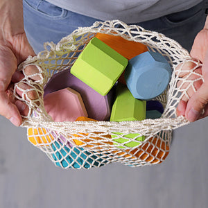 Grimm's 16 Building Blocks | Colorful Tree Discs