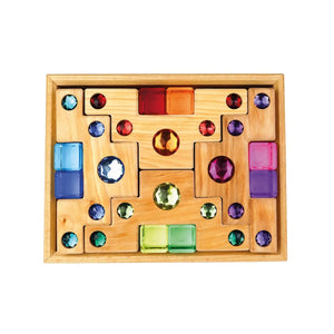 Bauspiel kleine Farbtreppen mit Lichtbauquadern 16 Teile