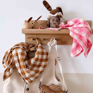 Rose in April Bianca Mulltuchtuch 70x70cm   | Vichy Caramel