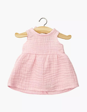 Minikane Puppenkleid Faustine Fraise ärmellos aus Baumwollgaze für Minikane Gordis 34 und 37 cm