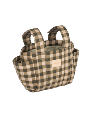 Nobodinoz Kinderwagen Organizer Hyde Park Green Checks Buggy Tasche Baby