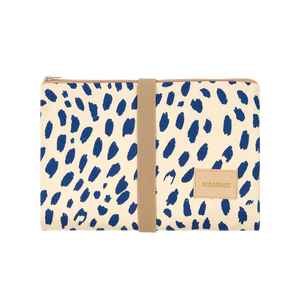 Nobodinoz Wickelunterlage Hyde Park Leonie Blue Baby Wickelmatte Baumwolle