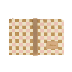 Nobodinoz Wickelunterlage Hyde Park Yellow Pink Mosaic Baby Wickelmatte Baumwolle