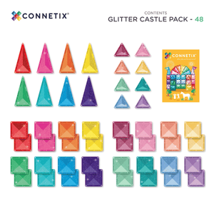 Connetix Magnetbausteine "Glitter Castle Pack" | 48-teilig – Detailansicht 6